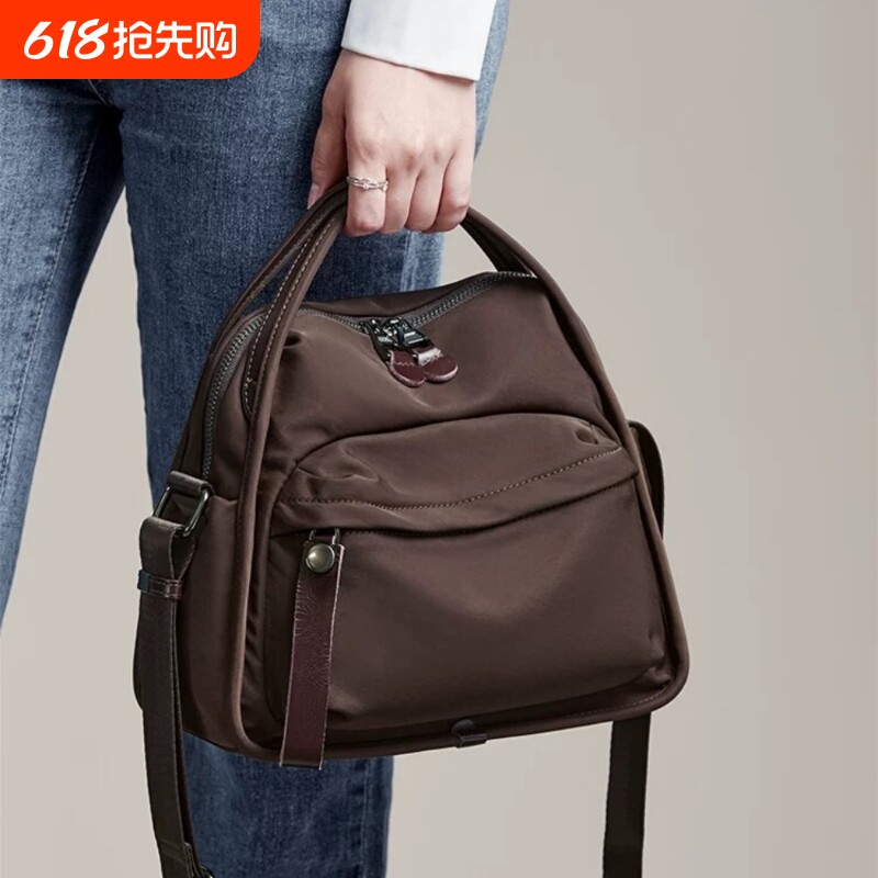 2025新款时尚百搭大容量斜挎包牛津布轻便单肩手提包女包防水帆布