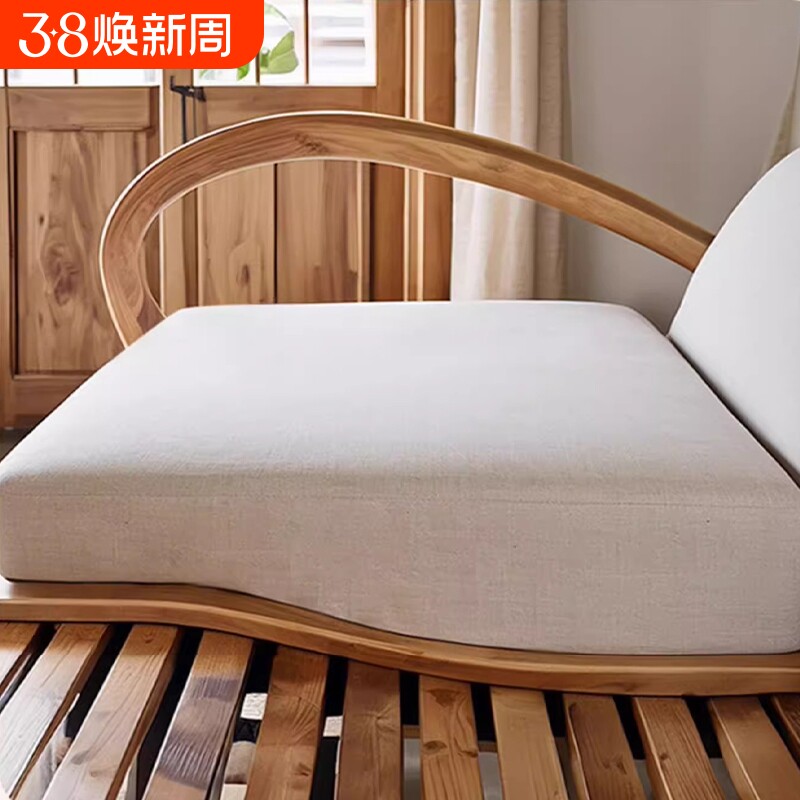 前低后高沙发垫老式实木海绵垫中式红木坐垫靠背弧形加厚垫子加硬