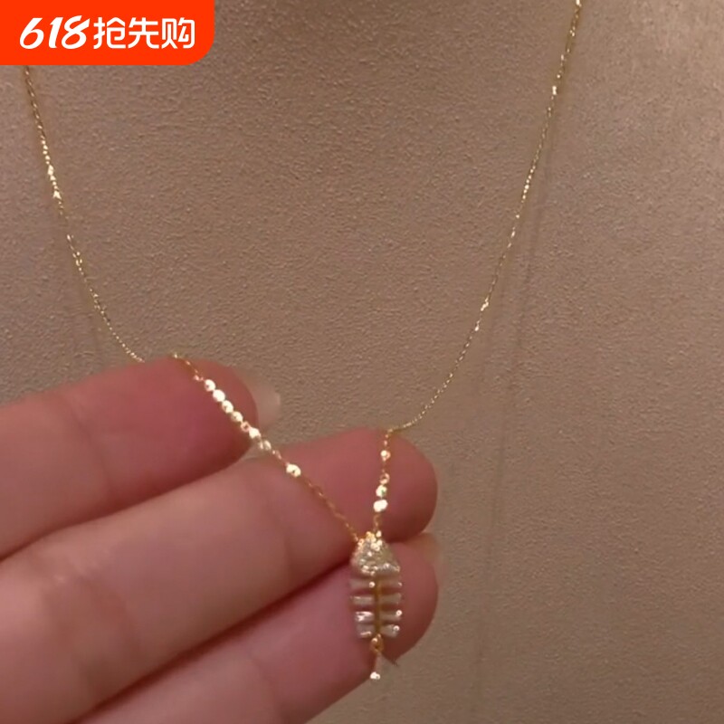 爆闪锆石水滴项链女款轻奢小众高级锁骨链简约清冷感颈链饰品