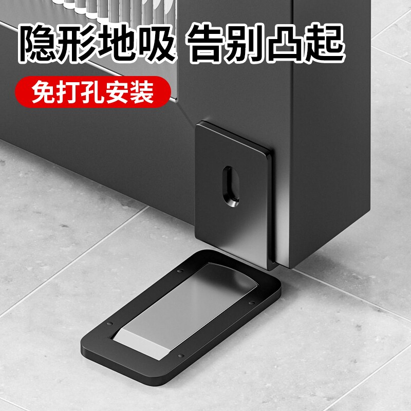 极窄玻璃门吸免打孔新款门后防撞强磁地吸厕所卫生间铝合金门挡器图片