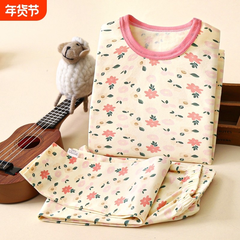 儿童秋衣秋裤全棉女童内衣套装纯棉女宝宝打底居家服睡衣线衣线裤,童装/婴儿装/亲子装,内衣套装,淘宝优惠券,粉丝福利购,淘宝优惠卷
