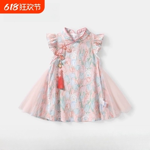 儿童公主裙旗袍汉服宝宝周岁礼服夏季 国风女童连衣裙夏装 2025新款