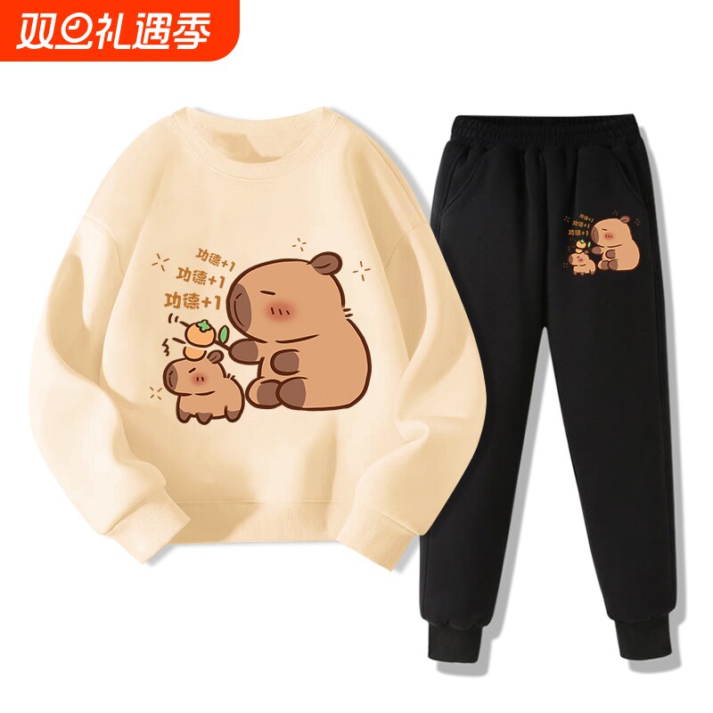 儿童套装春秋季2025新款男童运动装女童洋气中大童长裤卫衣两件套