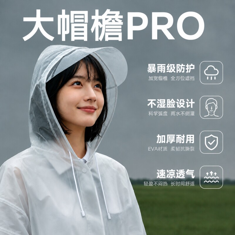 一次性雨衣成人外穿户外登山儿童大帽檐雨披长款全身防暴雨电动车图片