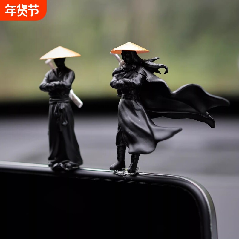 武林剑客古风侠客江湖故人屏幕摆件显示屏车内中控台汽车饰品摆件