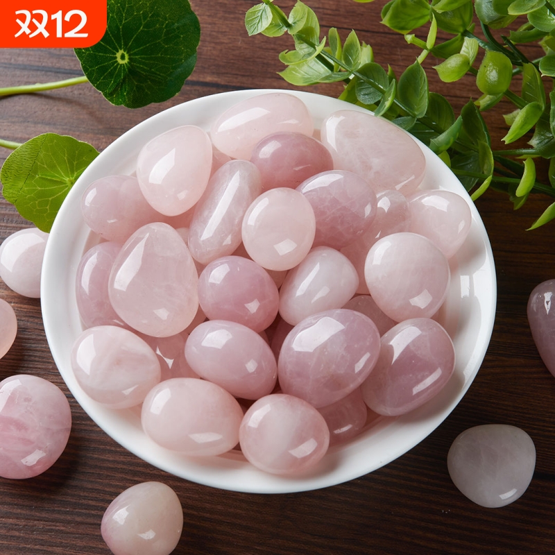 天然粉水晶水培石头|千人加购