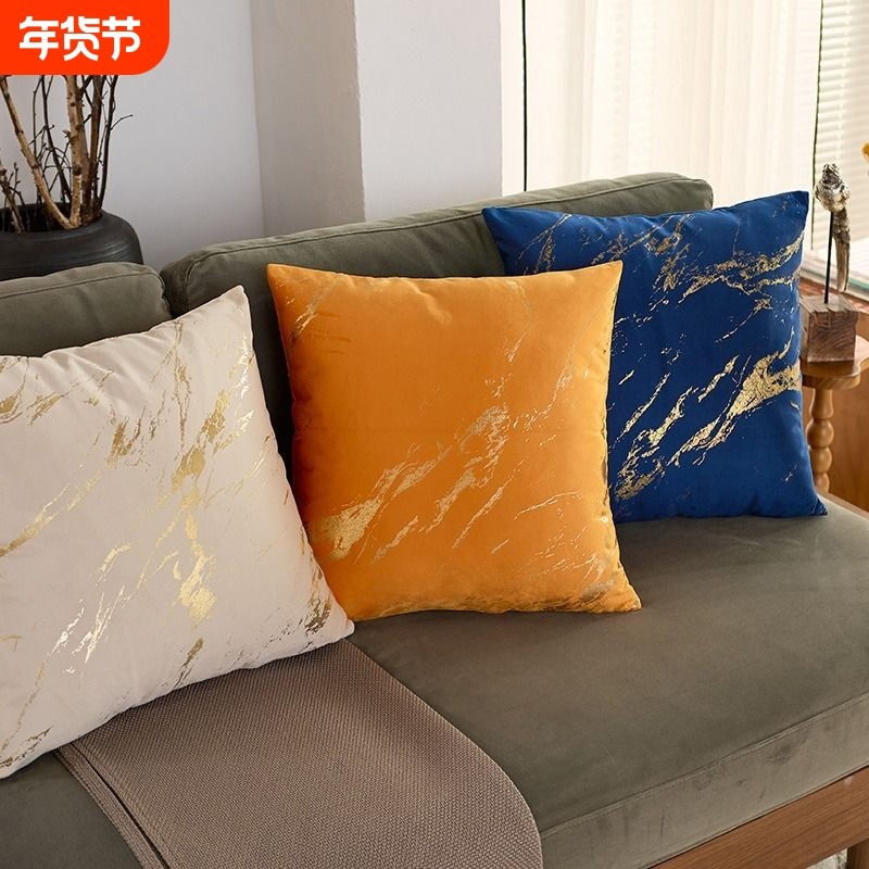 抱枕轻奢客厅沙发靠垫新款真皮腰枕高级感靠枕套不含芯简车内现代