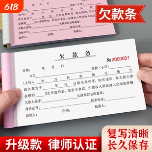借条正规模板2026年最新款法律认可个人效力通用二联借款借支单收款