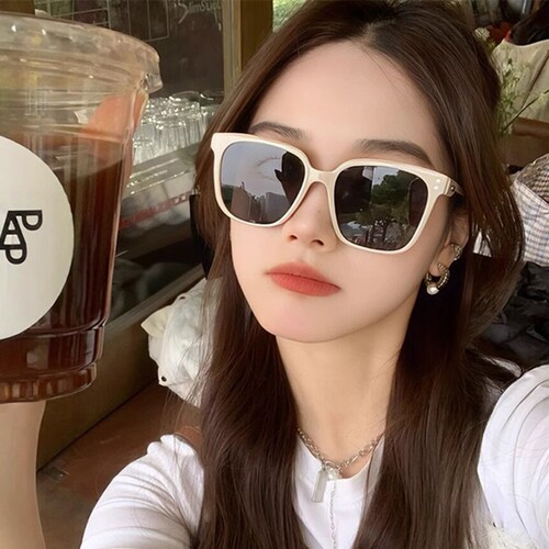 运动墨镜太阳眼镜新款奶白色女高级感大脸显瘦夏季防紫外线防晒