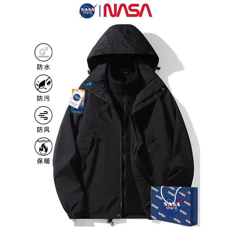 nasa冲锋衣男女同款秋冬季三合一户外防风防水情侣登山服外套抓绒,户外/登山/野营/旅行用品,冲锋衣,淘宝优惠券,粉丝福利购,淘宝优惠卷