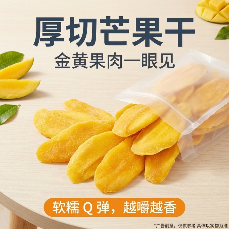 原切厚切大袋芒果干好吃的春季新鲜果脯蜜饯休闲零食春游小吃必备
