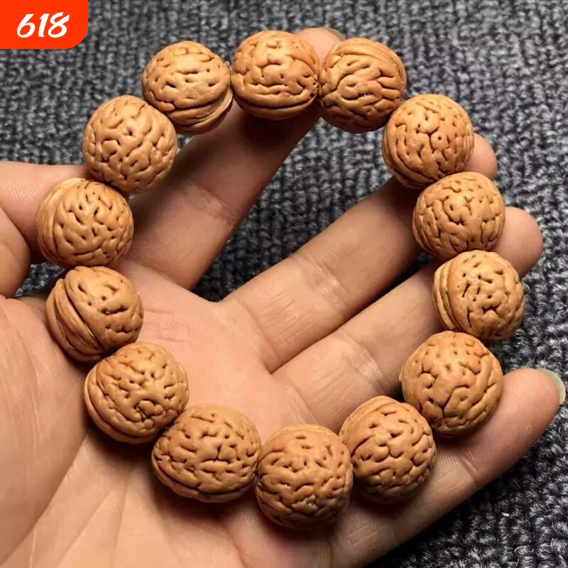 桃胡手串天然野生精品脑纹桃核龙纹矮桩密纹脑纹桃核男女手持