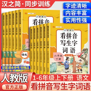看拼音写词语一年级二年级三四五六上册下册人教版小学语文拼音专项训练同步练习册部编版生字注音组词造句汉字练字帖拼音拼读训练