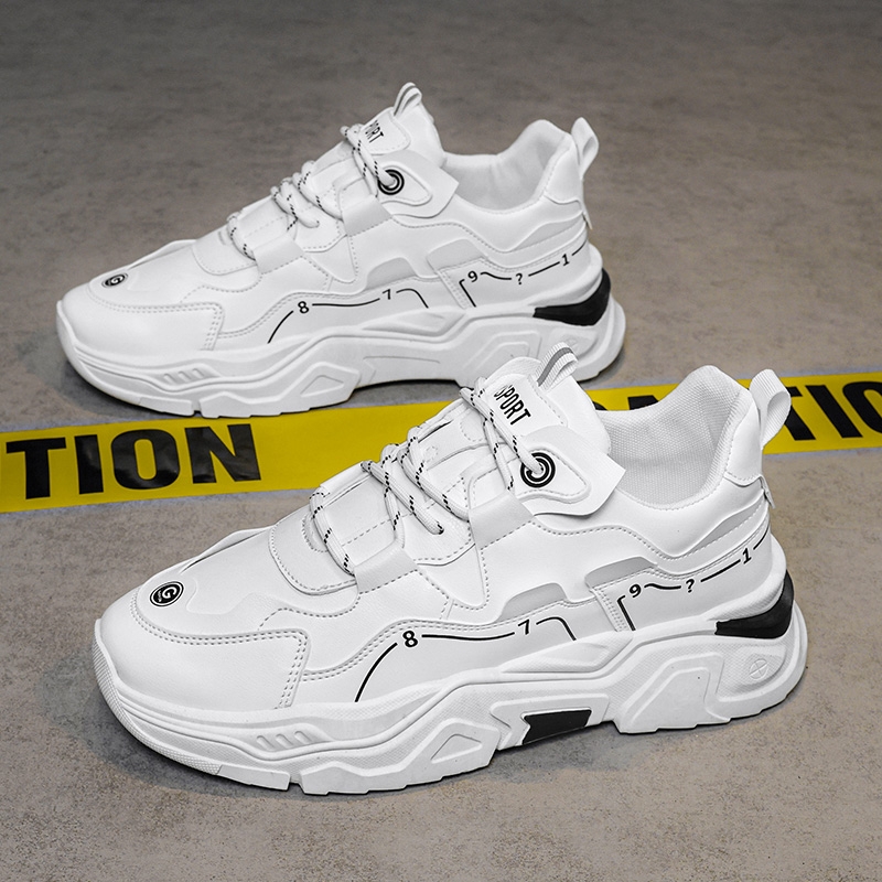 男鞋夏季2024新款爆款中学生运动跑步软底增高青少年小白老爹潮鞋