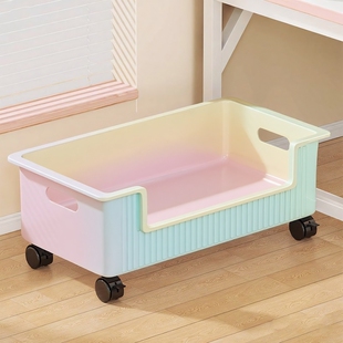 书包置物架书桌下整理架学习桌旁可移动小推车收纳箱带轮玩具书籍