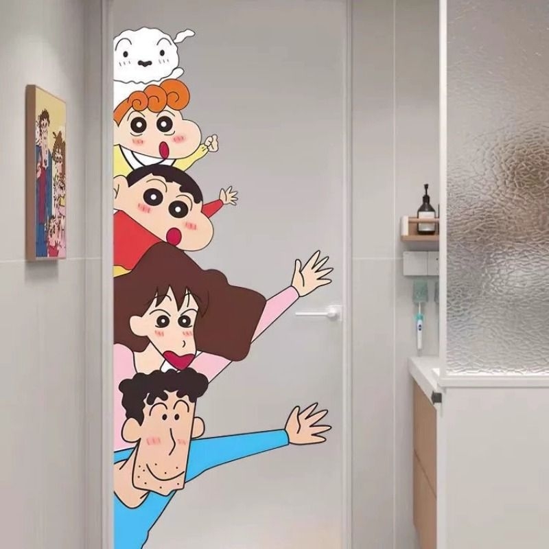 蜡笔小新墙贴纸电梯门自粘贴贴纸