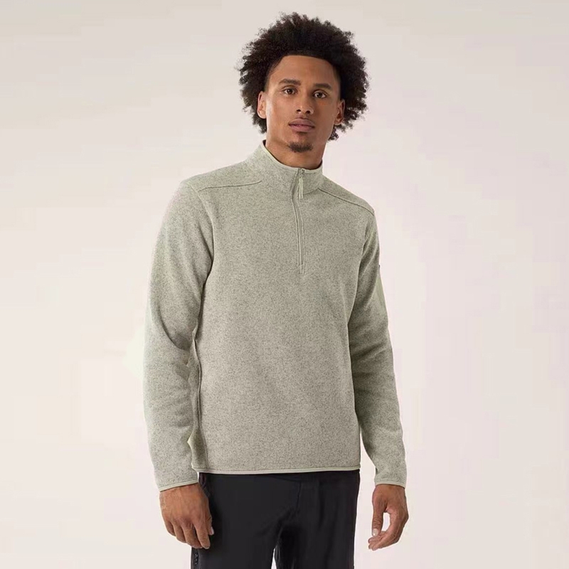 2025秋冬男士户外半拉链立领抓绒衣外套轻肤摇粒绒加厚保暖上衣