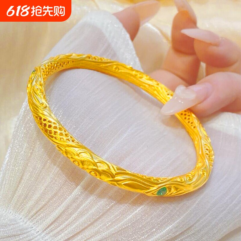 金店同款实心乾坤圈手镯越南沙金古法哪吒镯子仿真黄金久不掉色女