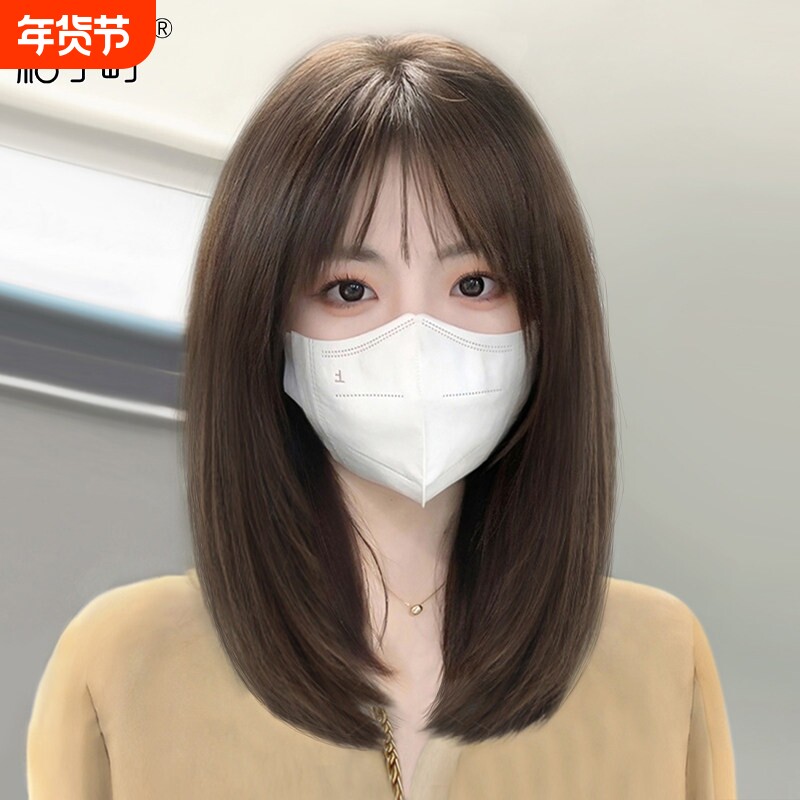 假发女短发长发锁骨发全头套女自然仿真发全真人发网红整顶假发套