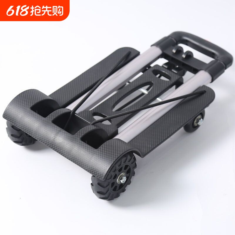 折叠小拉车便携购物车手拉车买菜车小推车家用轻便拉杆铝合金露营