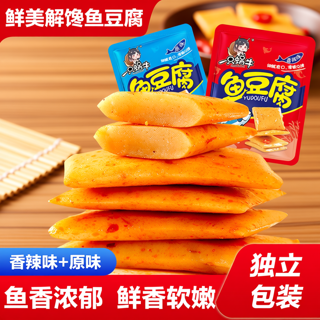一只蜗牛鱼豆腐豆腐干小包装香辣味办公室解馋小零食休闲小吃食品