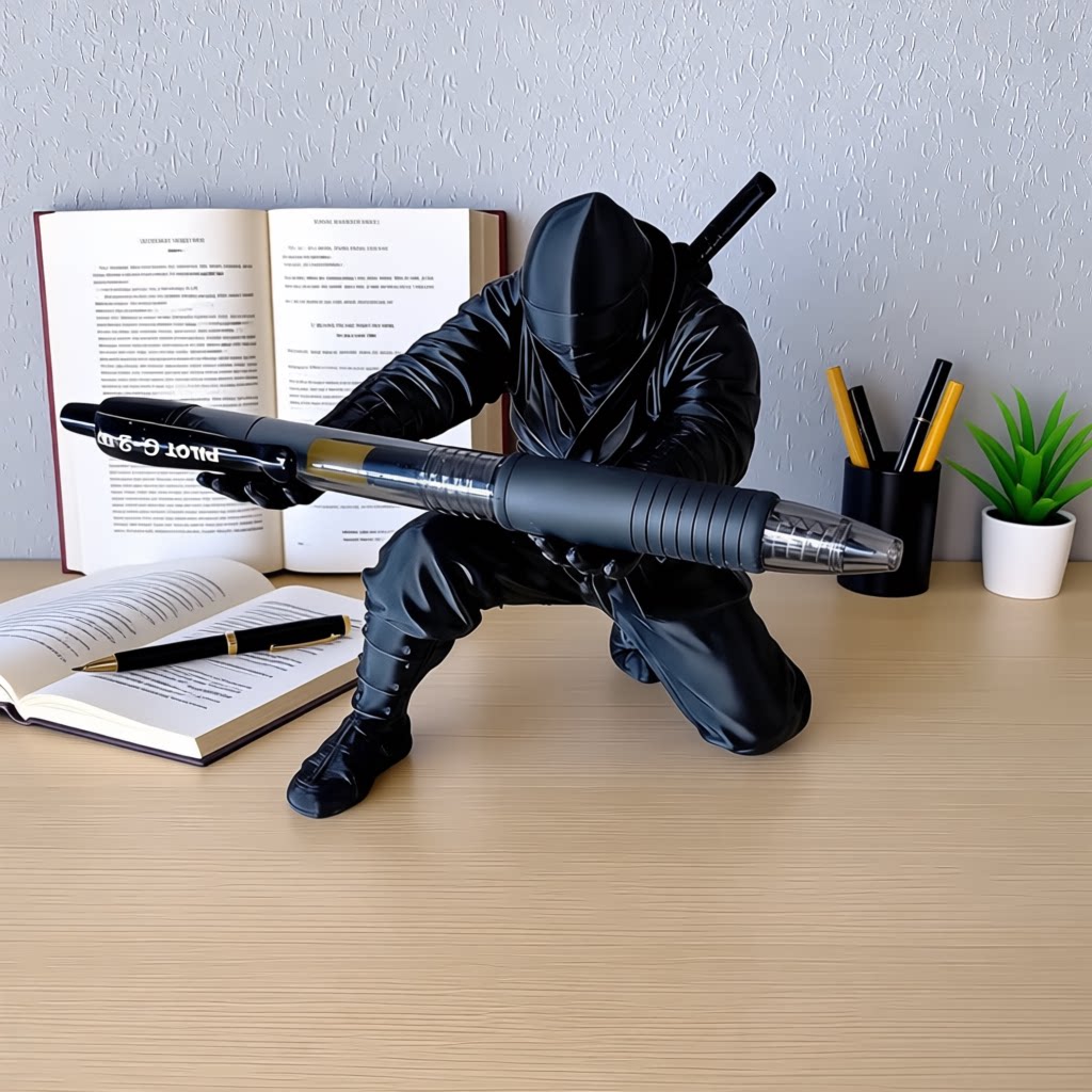 3D打印忍者黑武士笔架手办打火机托举摆件创意潮玩桌面装饰笔摆件图片