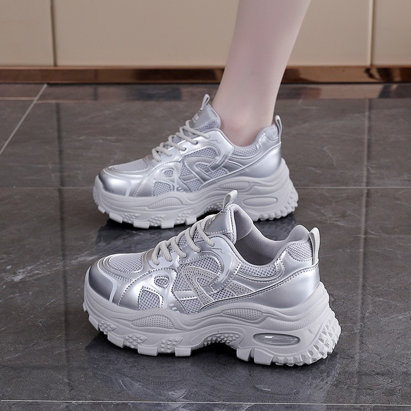 厚底增高时尚潮款老爹鞋女秋季透气运动风休闲单鞋女鞋