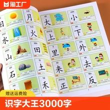 儿童识字大王3000字会说话的汉字启蒙早教书籍幼儿园宝宝小学生一年级学前认字用书教材教具卡片幼儿幼小衔接看图识字书有声伴读