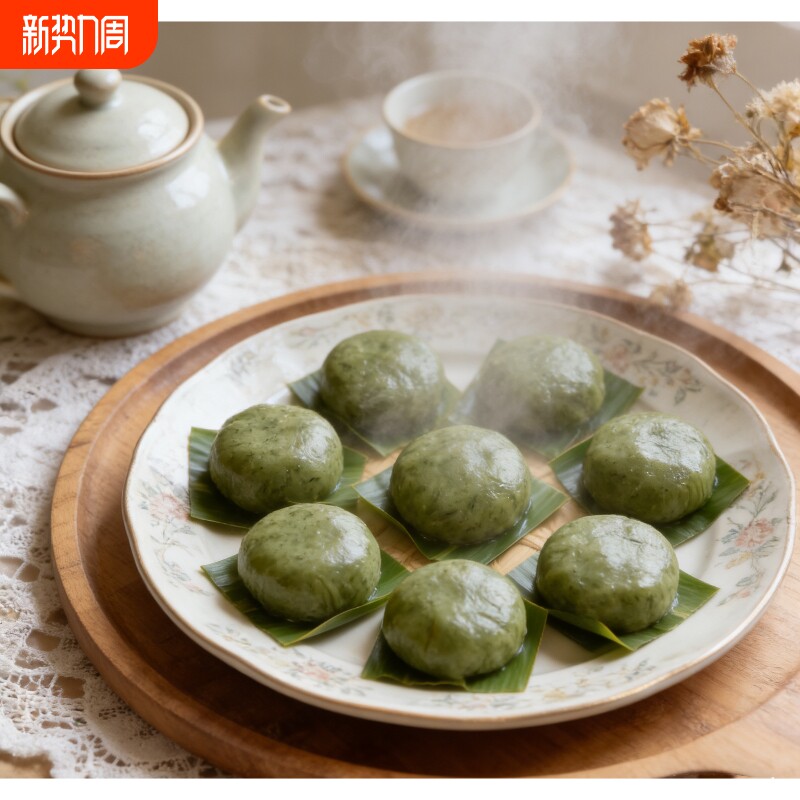 蒿草糍粑粽叶糯米青团清明果手工早餐小吃速食年糕零食（甜味/咸