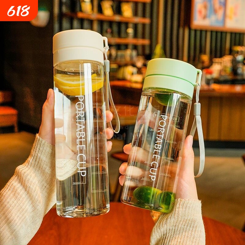 食品级简易水瓶耐高温水杯夏天运动ins简约便捷塑料高颜值大容量