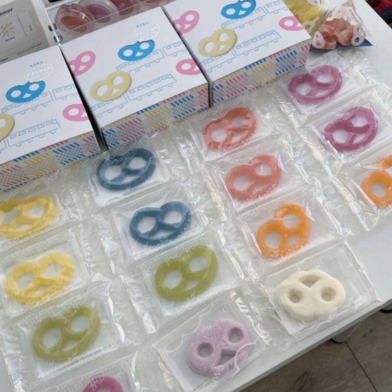 日式零食原宿甘乐蝴蝶结糖果香浓郁kanaro软糖琥珀糖声控咀嚼音