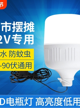 12vled灯摆摊灯夜市灯电动车电瓶灯24伏36V48V60V90V低压直流灯