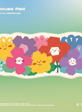 HaloStudio原创布春天花花 大鼠标垫电竞游戏办公桌垫 防滑胶垫