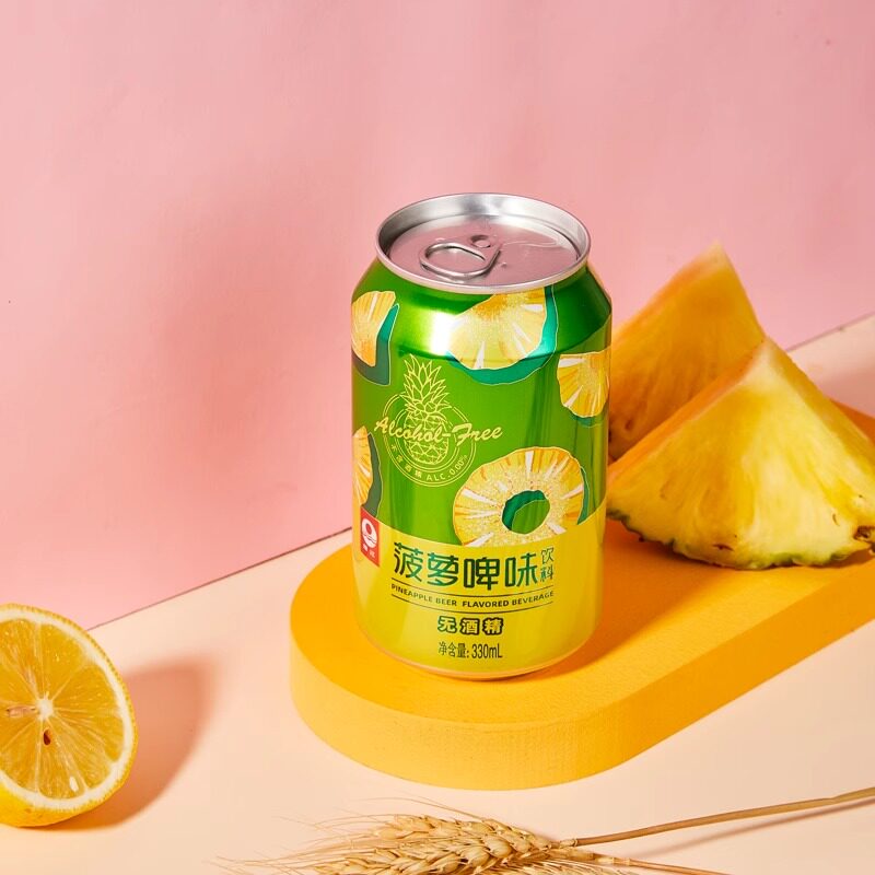 珠江啤酒菠萝啤味果啤330mL*12罐整箱无酒精果啤冰镇罐装精酿果味图片