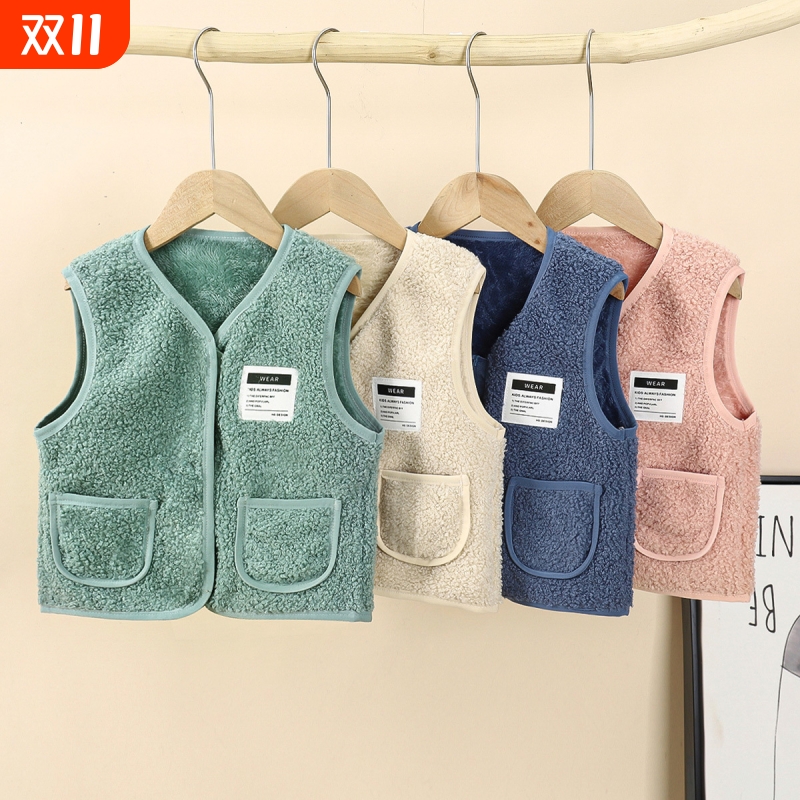 儿童马甲保暖新款背心婴幼儿女童宝宝双面绒外穿潮童坎肩A170春秋