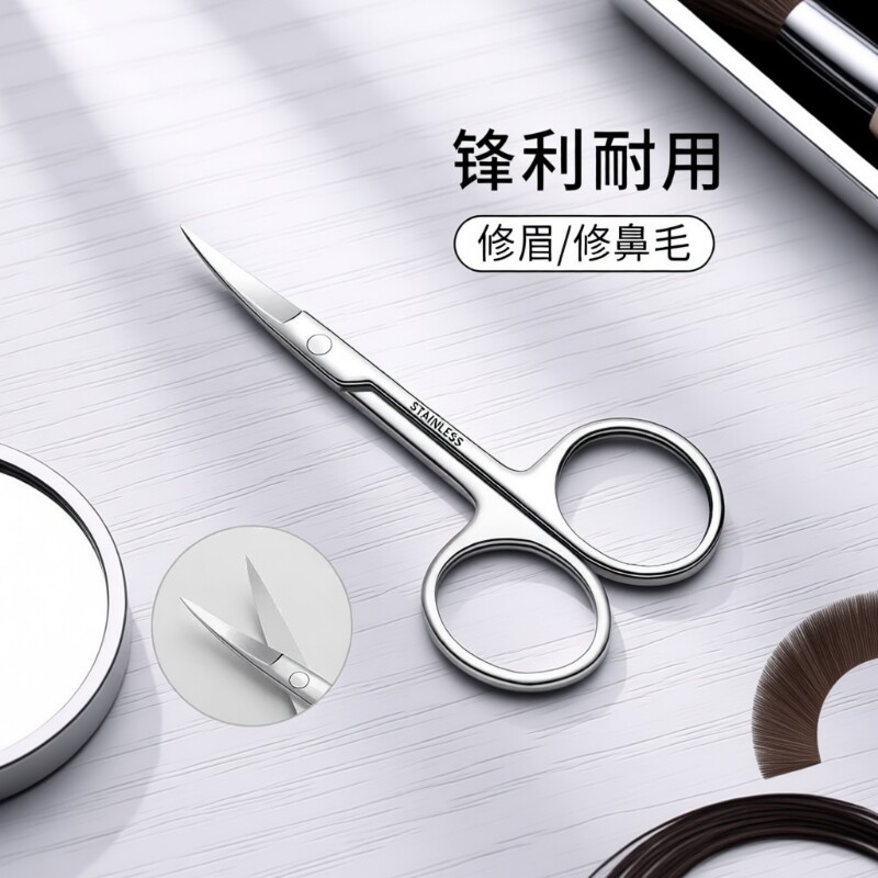 修眉剪刀小眉毛美容剪修剪器尖头不锈钢假睫毛化妆专用美妆工具