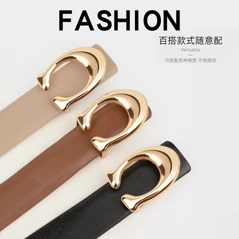 皮带女士真皮针扣双面腰带2026新款牛仔牛皮裤带百搭时尚复古休闲