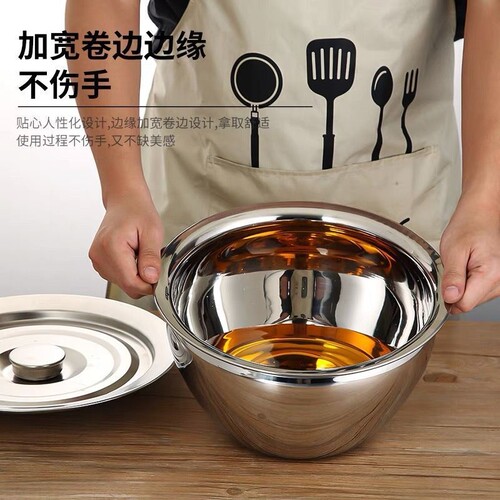 特厚不锈钢油盆商用带盖家用厨房油缸商用猪油调料盆多规格