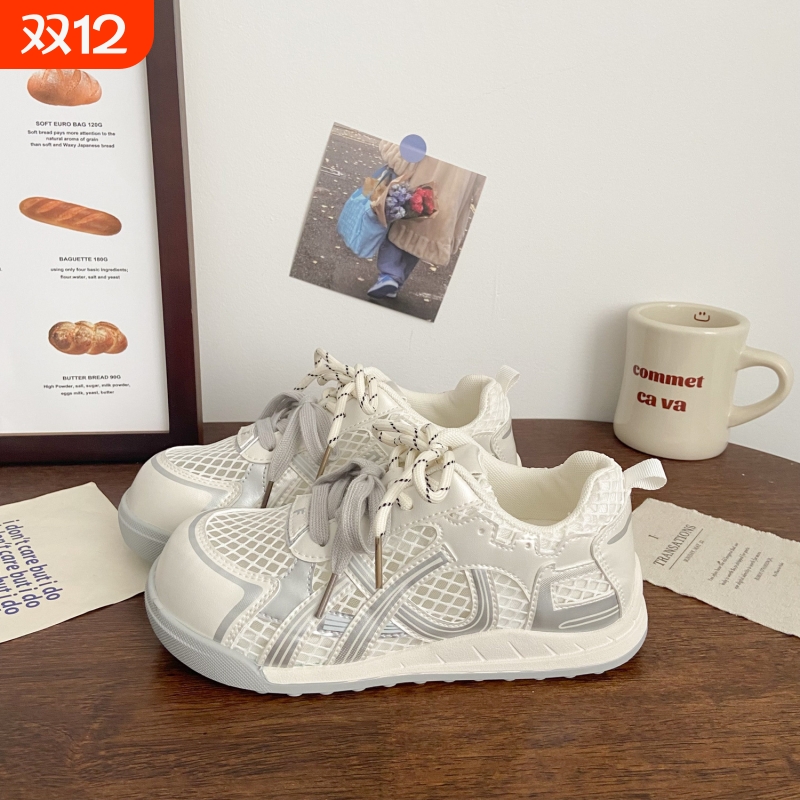 品牌断码德训鞋薄款女鞋2025新款夏季透气网面板鞋休闲运动鞋百搭