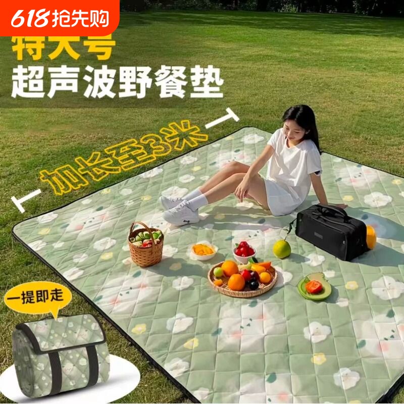 户外野餐垫新款野餐垫露营野餐坐垫公园春游防潮垫防水沙滩露营垫