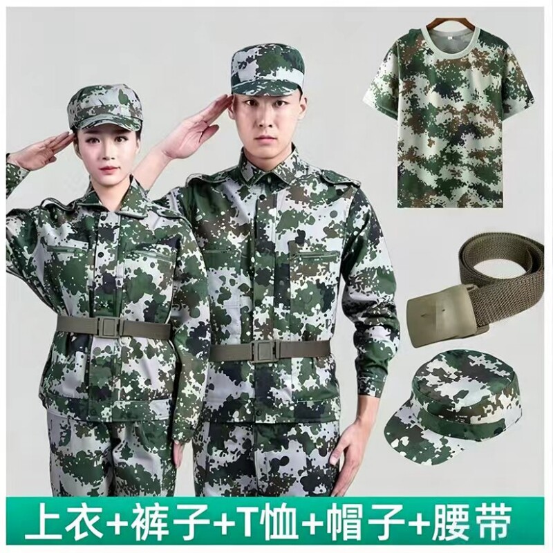 军训服装套装男迷彩服套装女夏季初高中大学生绿色军训服透气速干图片