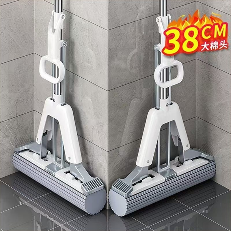 免手洗海绵吸水胶棉拖把家用一拖净新款对折式大号胶棉头地拖墩布