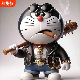 汽车贴纸罪恶都市防水装饰贴叮当猫划痕遮挡贴车身动漫霸气