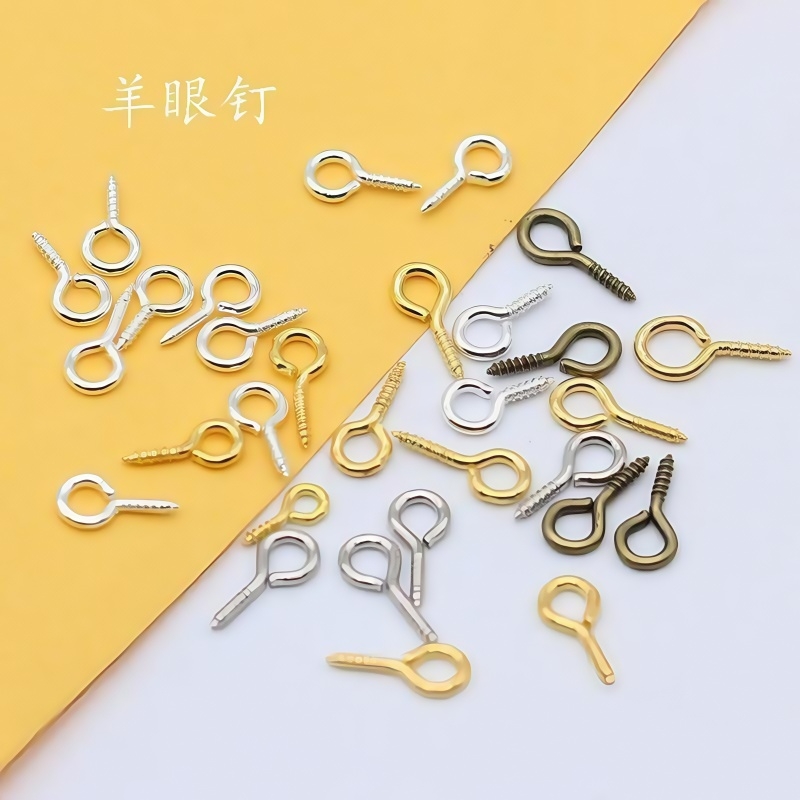 羊角螺丝吊环羊眼钩diy手工饰品金属配件羊眼螺丝钉自攻挂钩吊坠