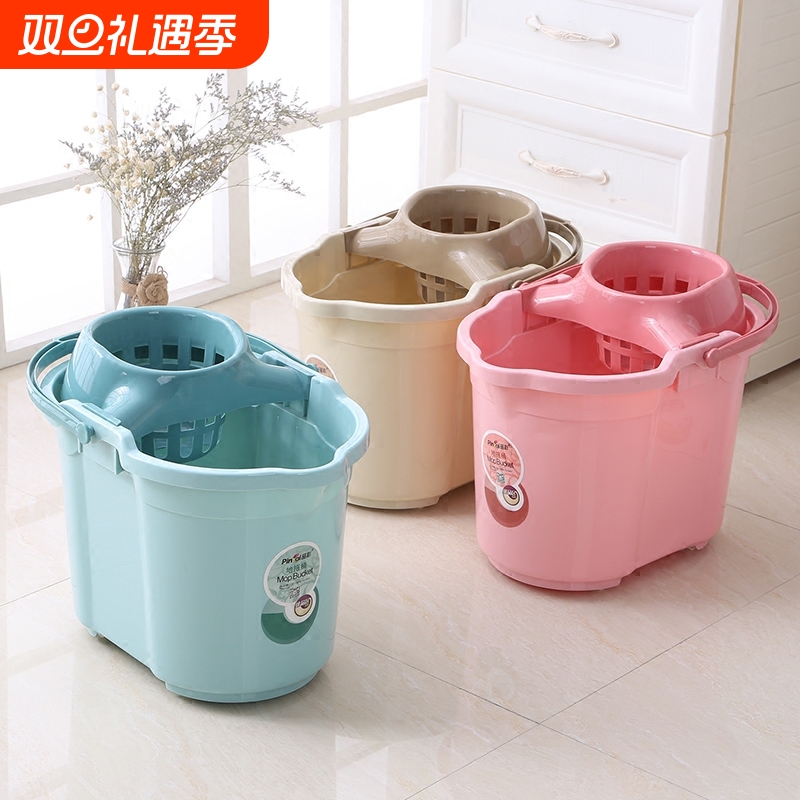 老式挤水桶拖把塑料拧干桶甩干涮洗墩布桶家用手压拖地拖桶加厚