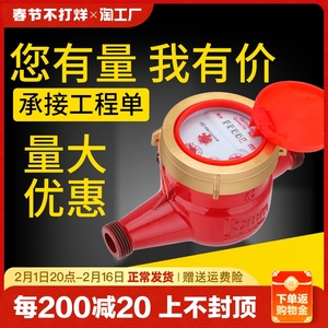 宁波热水表家用出租房自来水表水平旋翼式4分6分湿式dn15国标1寸
