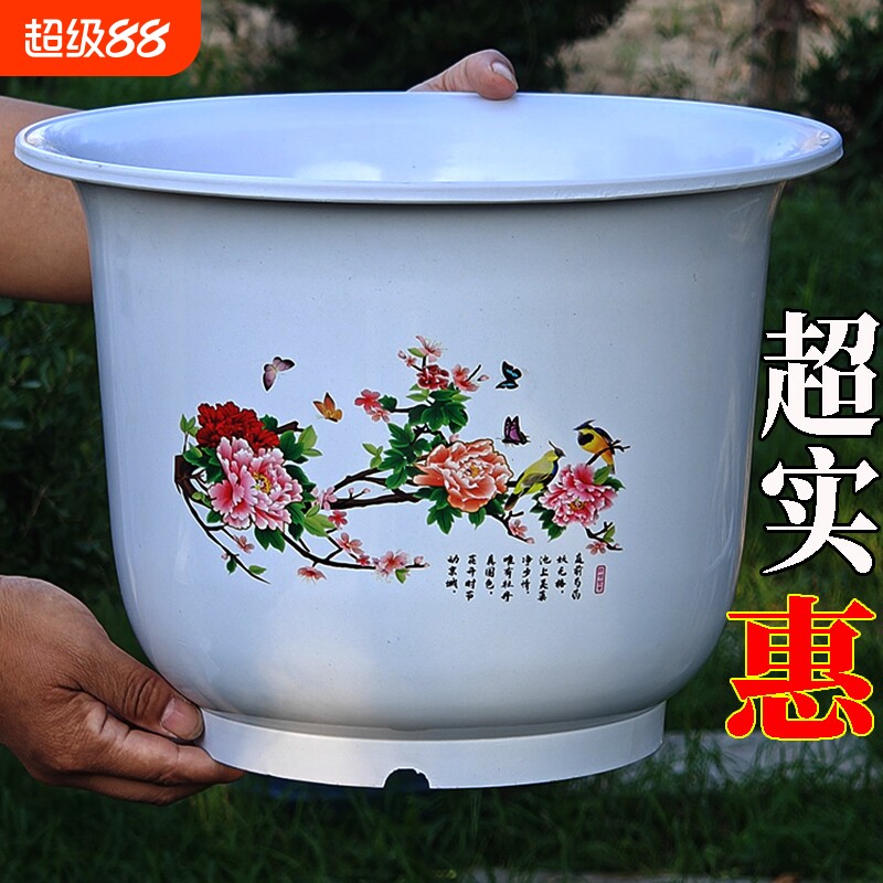 仿陶瓷圆形君子兰加厚塑料花盆图片