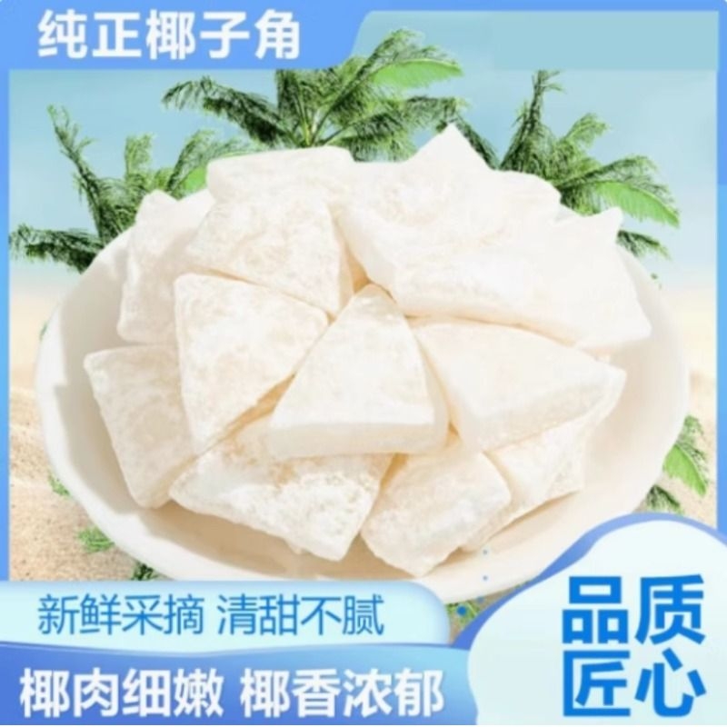 食品海南特产椰子角椰子肉块椰子片少糖椰角椰香休闲零食椰肉新鲜