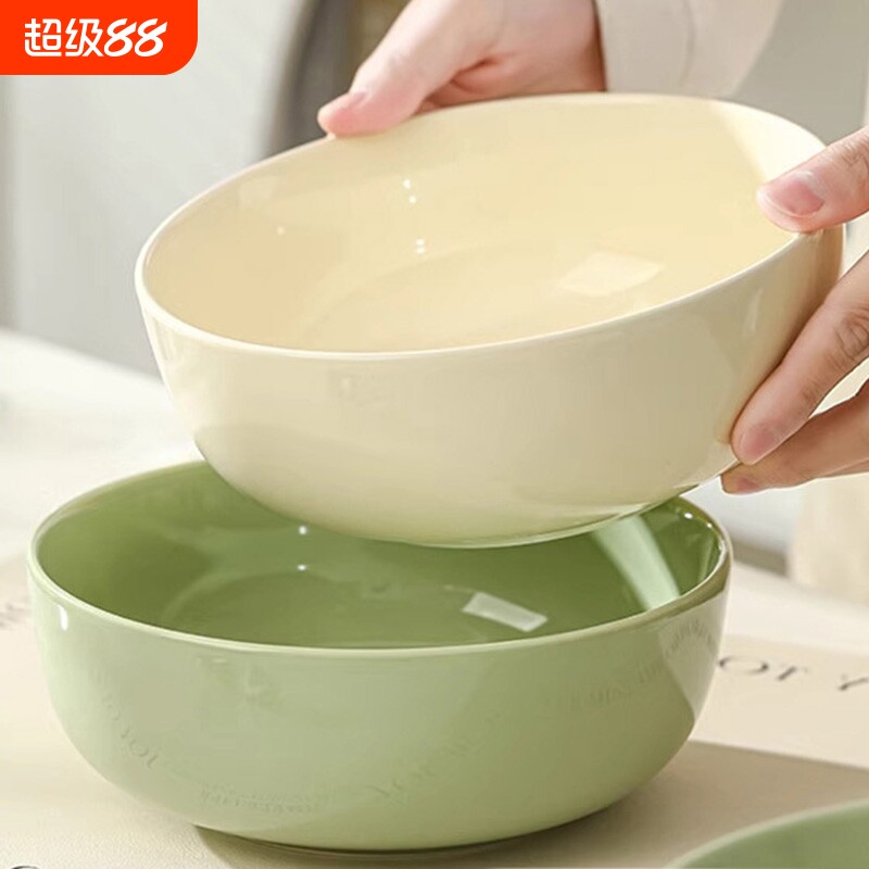 奶油陶瓷大号汤面碗网红图片