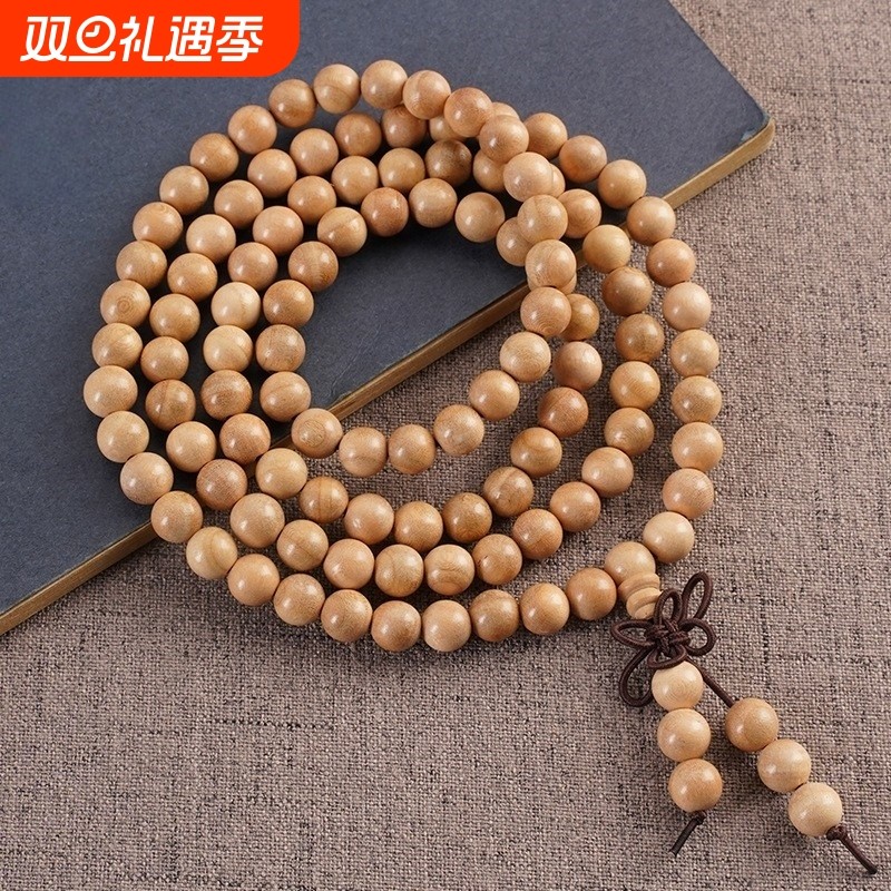 厂家直供桃木精品小孔佛珠手串108颗手链桃木06原色文玩男女